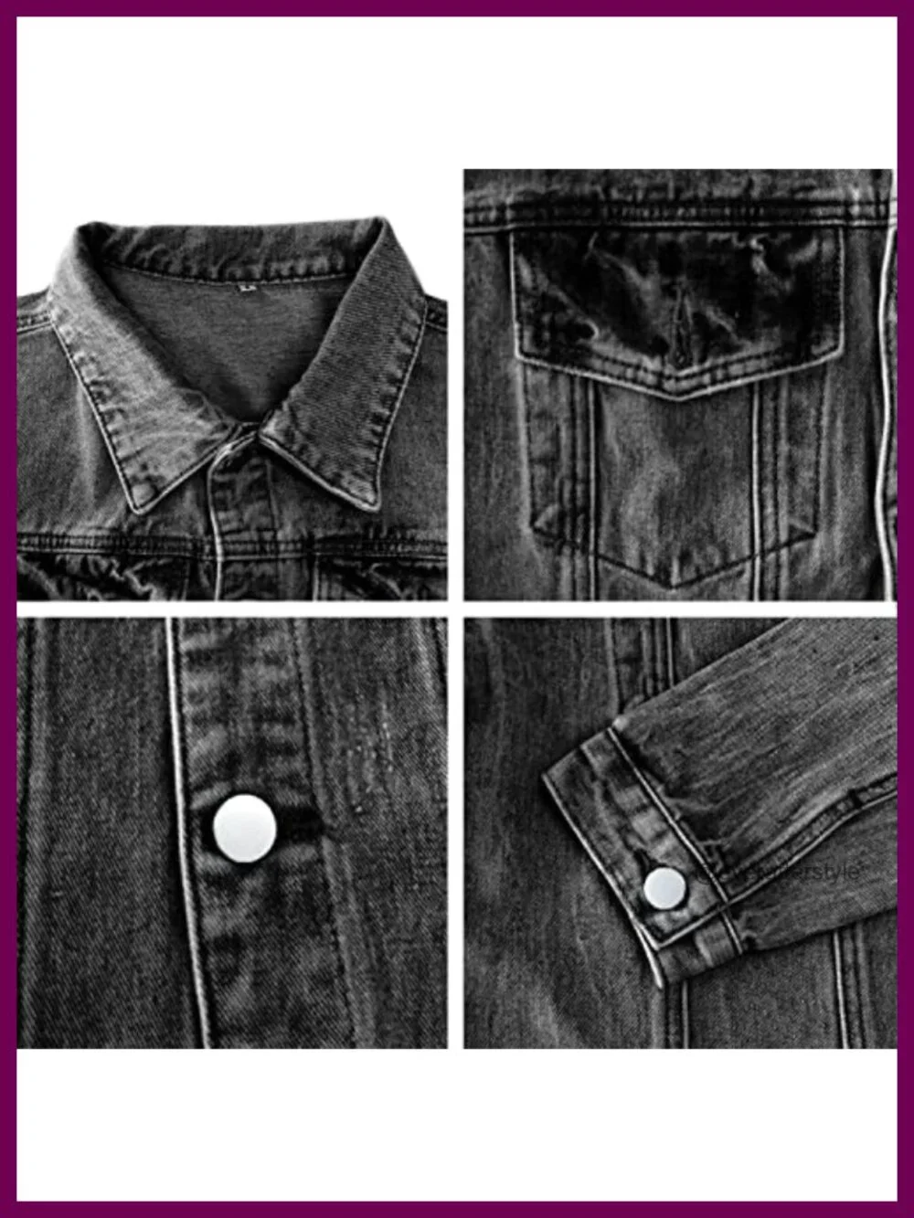 Cropped Ripped Denim Jacket Women Lightweight Button Down with Pockets